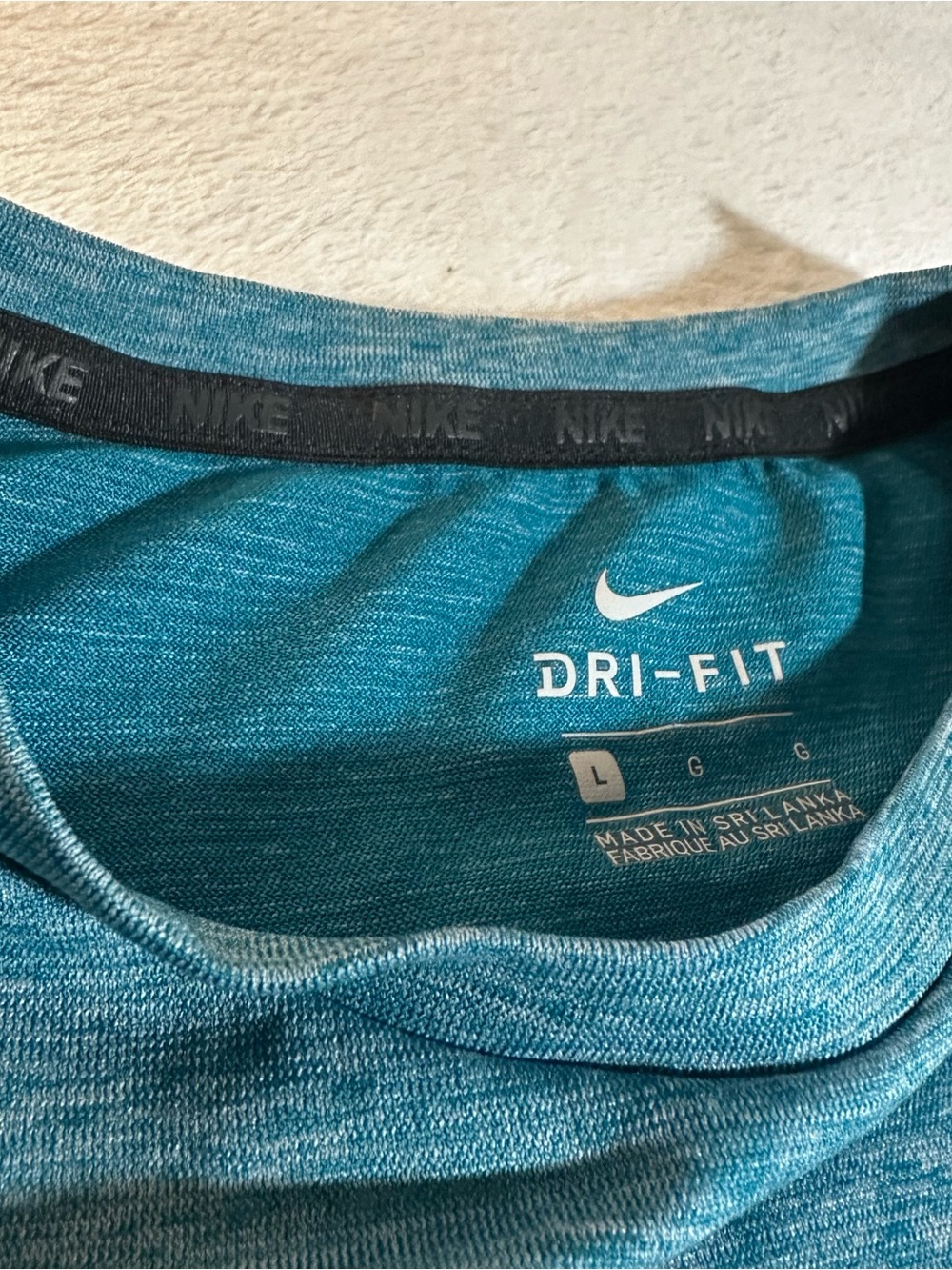 Nike Youth Teal Heather Short Sleeve Swoosh Tee - Picture 2 of 4